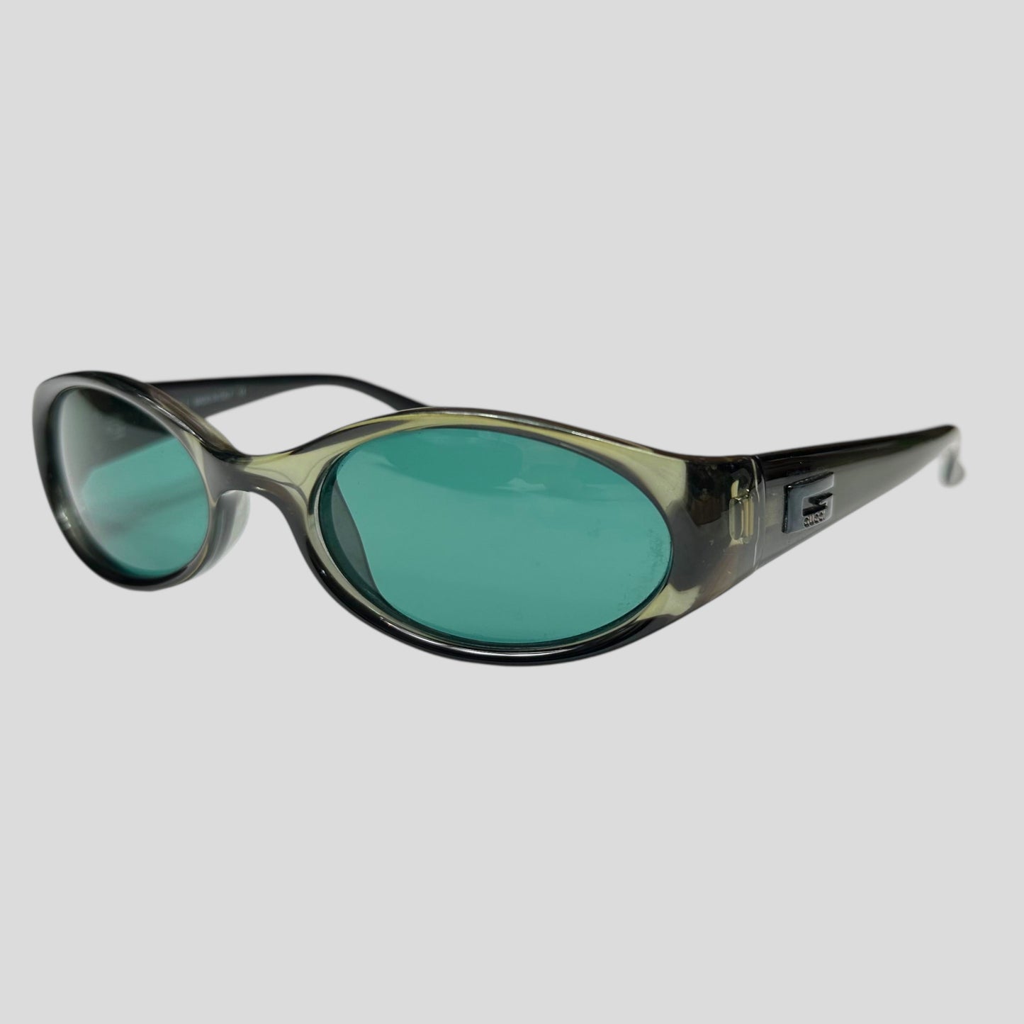 Gucci by Tom Ford 1997 Khaki Green Lens Oval Sunglasses