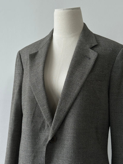 Armani Collezioni 1990s Wool Check Single Breasted Blazer - M