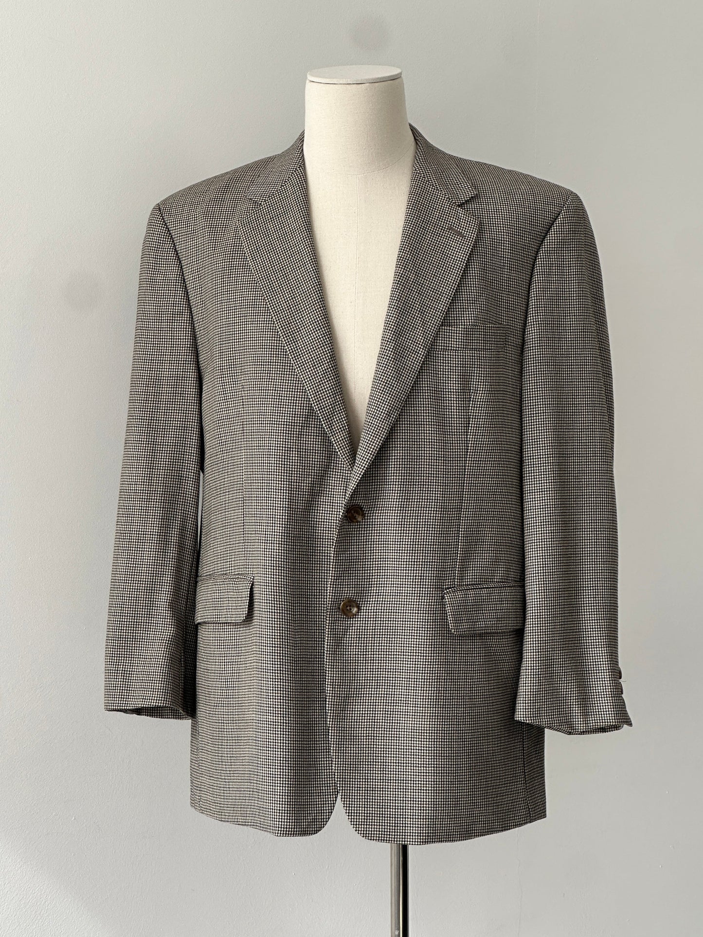 Ralph Lauren 1990s Dogtooth Check Single Breasted Blazer - 44R