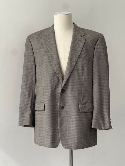 Ralph Lauren 1990s Dogtooth Check Single Breasted Blazer - 44R