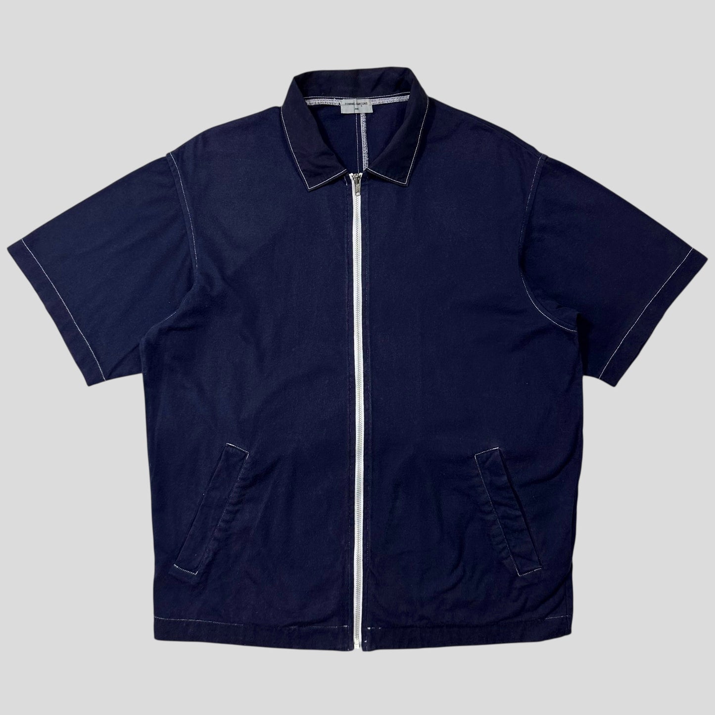 CDG Homme 1999 Zip-up Boxy Cotton Pocket Shirt - M