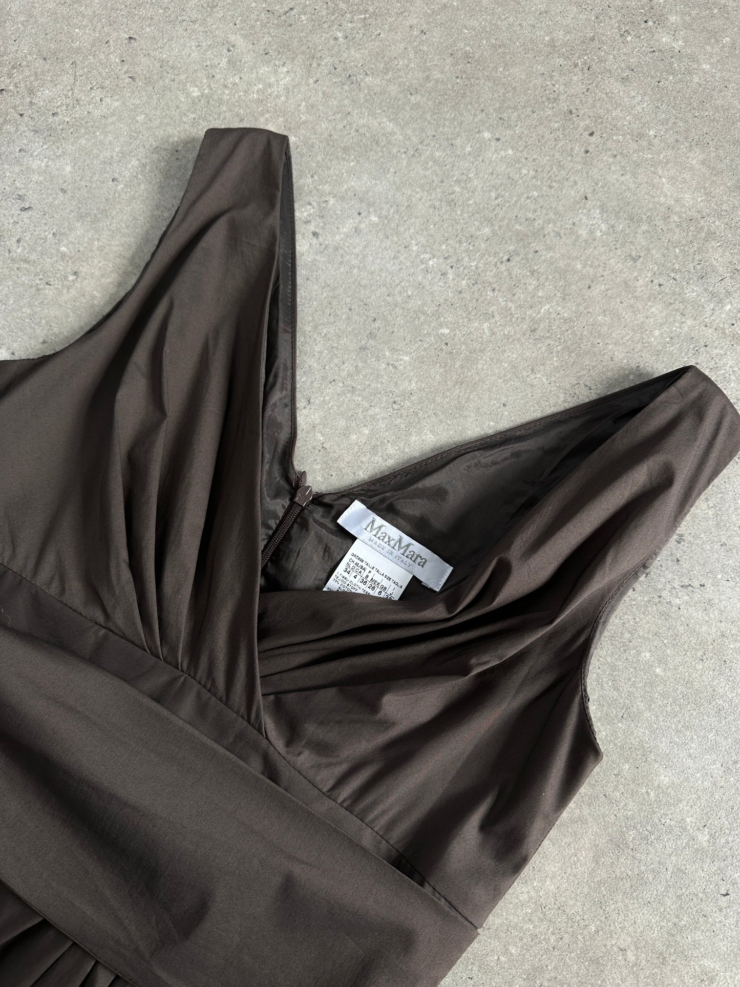 Max Mara Cotton Pleated Wrap Midi Dress - XS