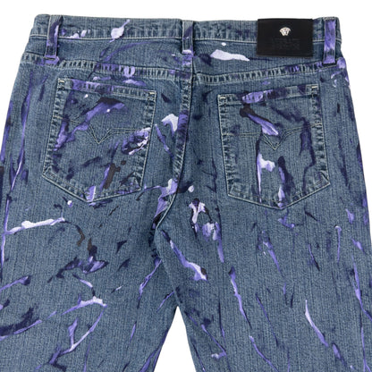 Vintage 2000s Versace Jeans Couture Painted Denim Jeans Womens Size W30 | W30, Blue