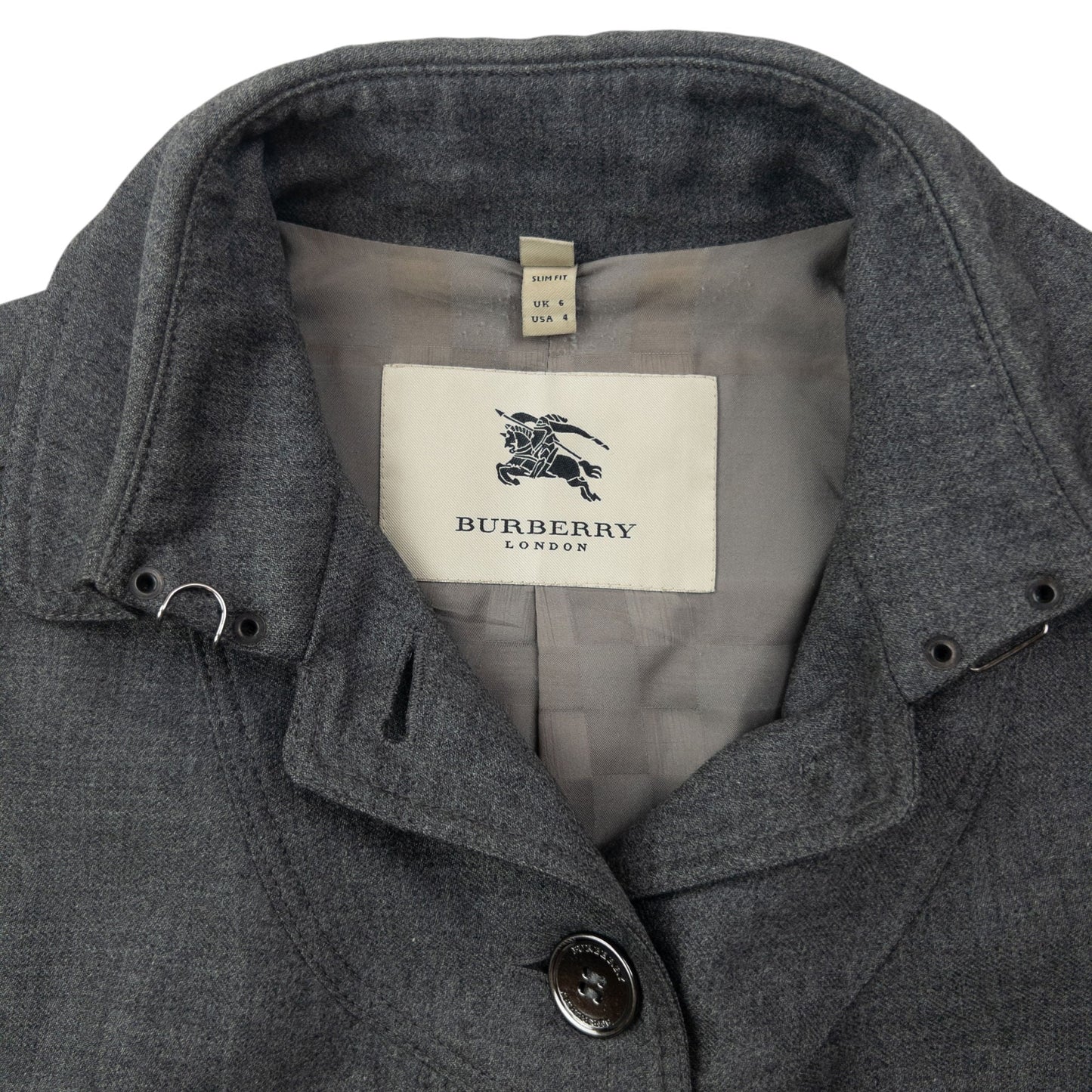 Vintage Burberry Belt Waist Jacket Womens Size S | Small, Grey