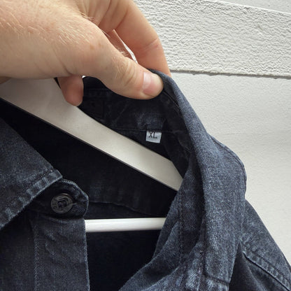 Stone Island Heavy Cotton Button Up Shirt (XL) | Extra Large, Navy
