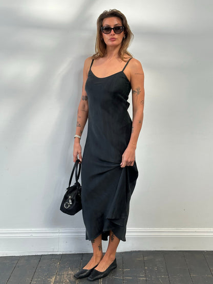 Vintage 1990s Pure Silk Floor Length Slip Dress - S