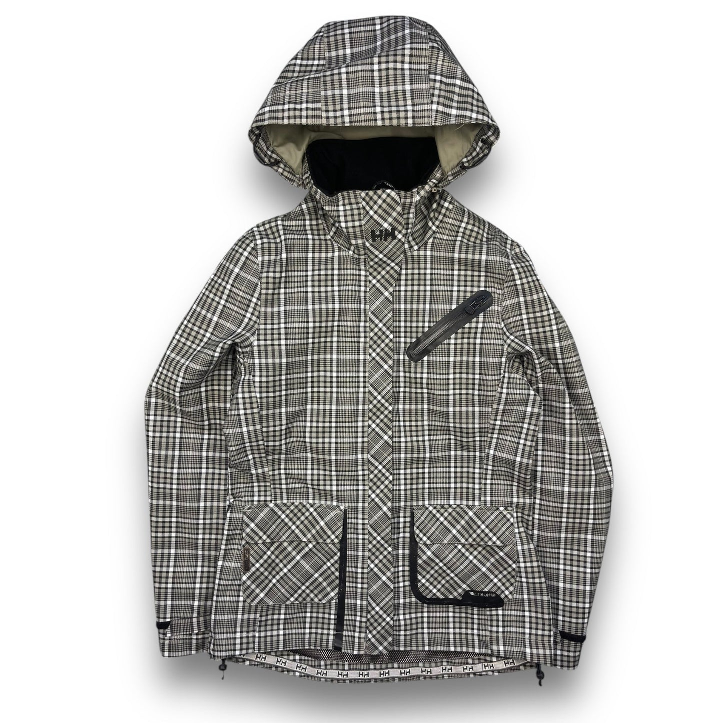 Helly Hansen Plaid Tech Jacket (XS) | Default Title, Black, White, Beige