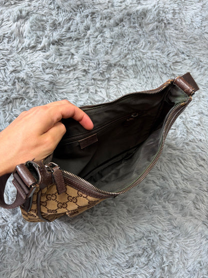 Gucci GG Monogram Brown Canvas Satchel Crossbody Bag | O/S, Multicoloured