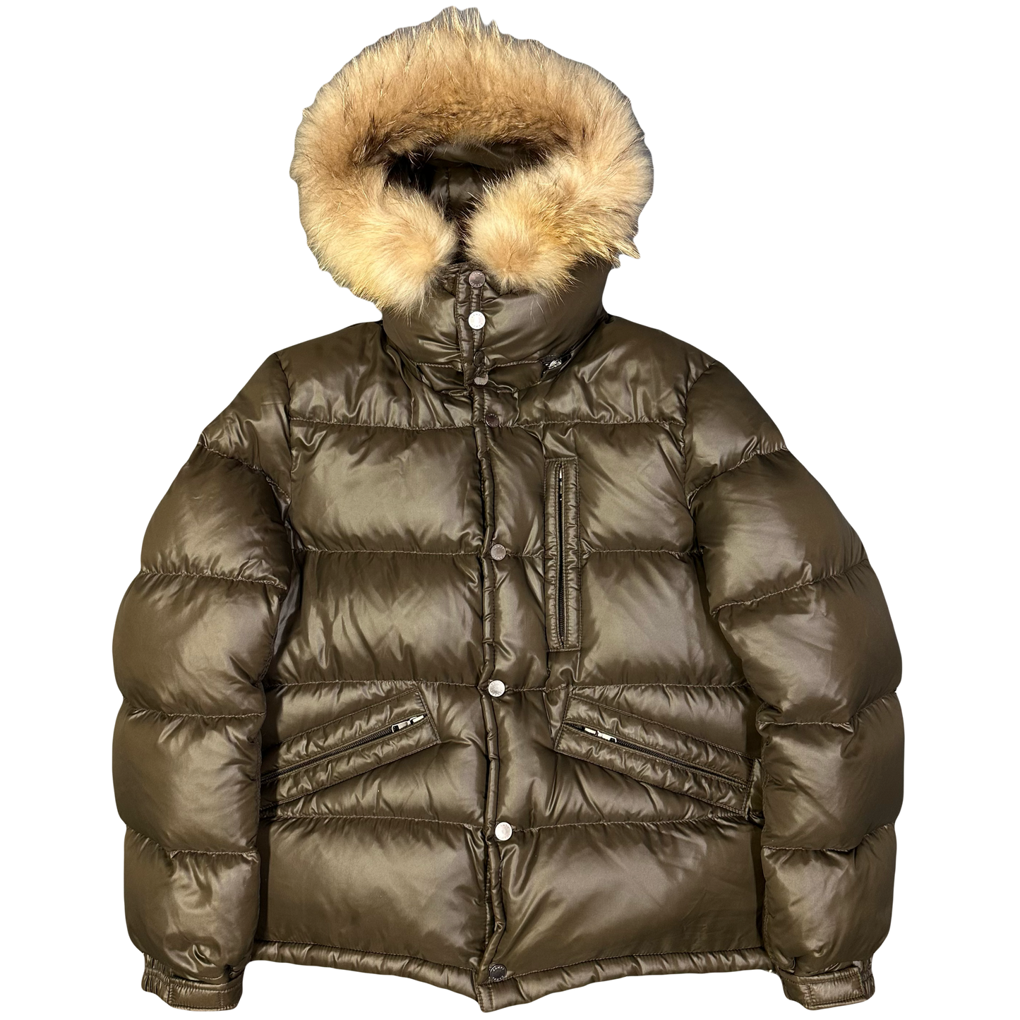 Camp 7 Fur Hood Puffer Jacket In Brown ( M )