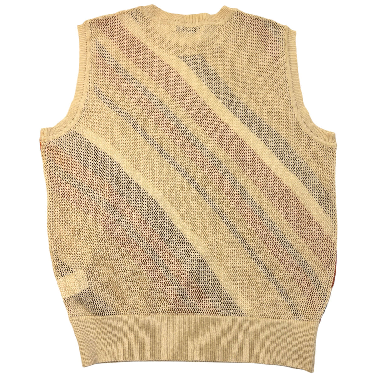 Vintage 90s Balenciaga Striped Knit Sweater Vest Womens Size M | Medium, Beige, Brown, Orange, Yellow, White