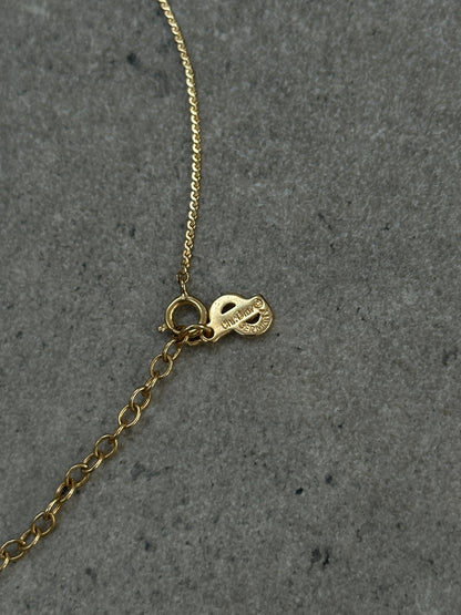 Christian Dior 16” Gold Plated Logo Pendant Necklace