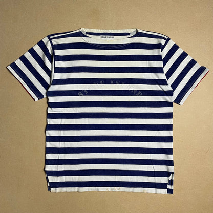 S/S 1992 Navy Blue & White Striped Reflective Breton T-shirt