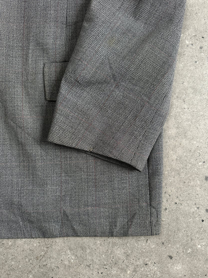 Christian Dior Monsieur 1990s Wool Check Single Breasted Blazer - 42R/XL