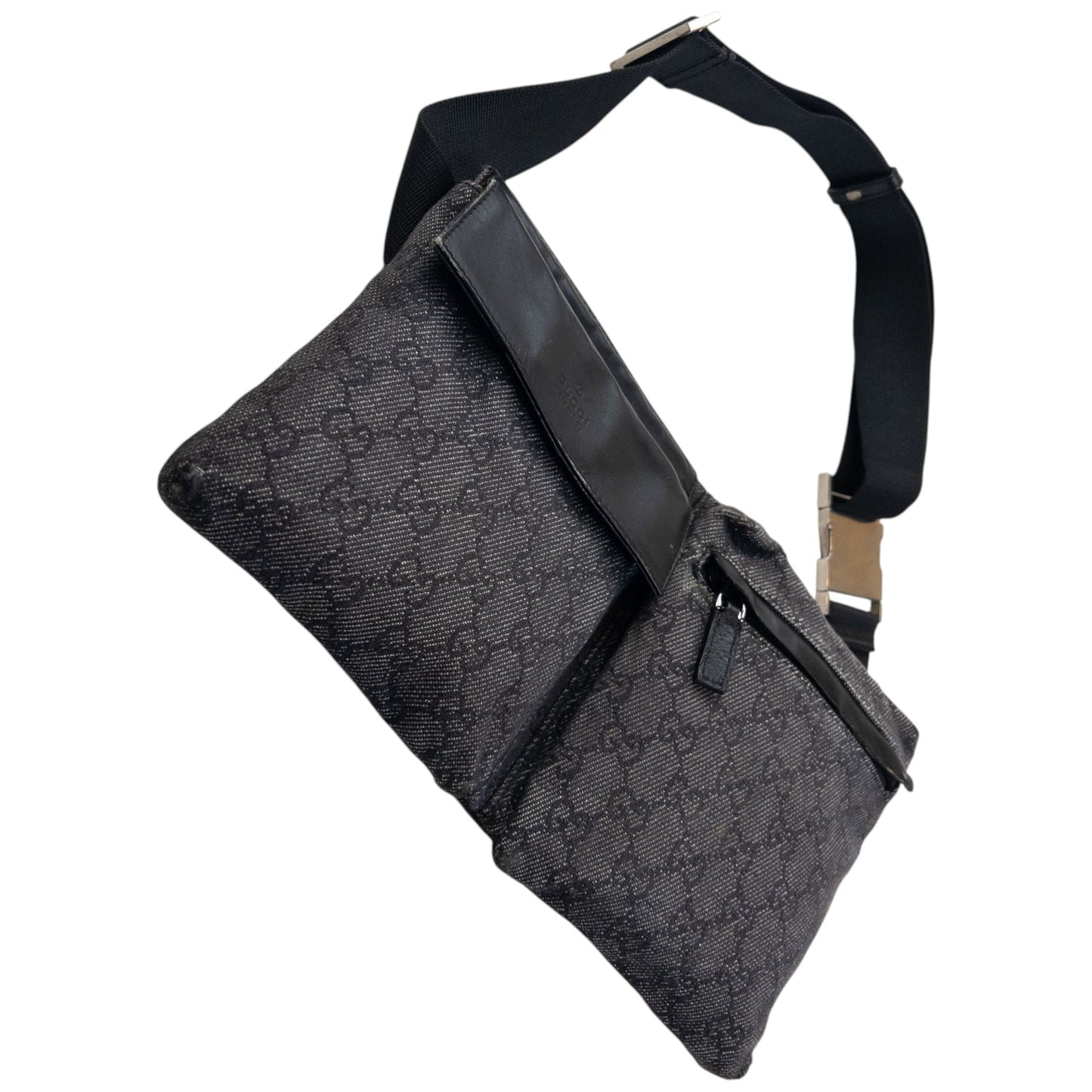 Vintage 2000s Gucci Monogram Crossbody Bag | O/S, Black