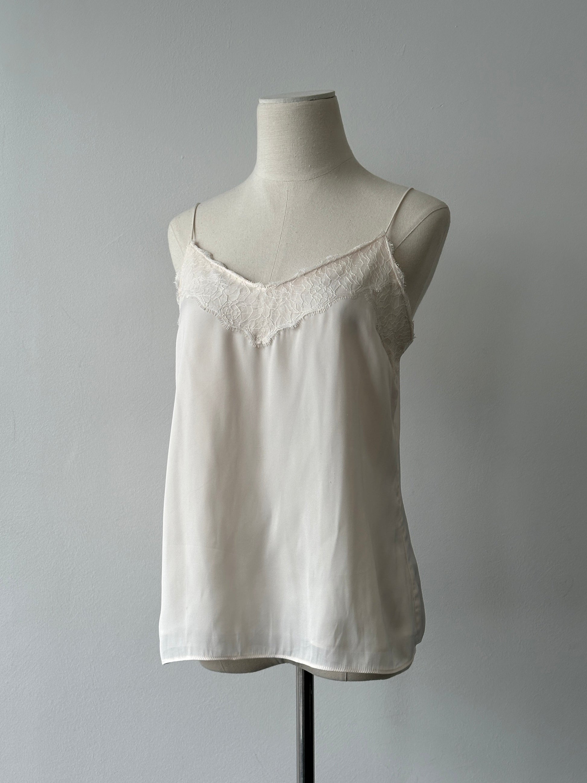 Vintage 2000s Satin Lace Top - M