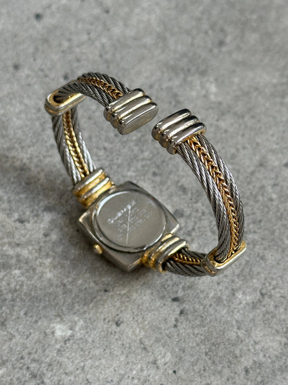 Vintage 1980s Two Tone Quartz Bracelet Watch