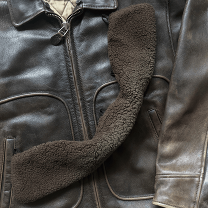 Avirex 1980's G-1 Heavyweight Leather Flight Jacket - M / L | Medium, Brown