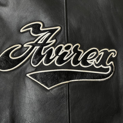Avirex Spell Out Leather Varsity Jacket - M | Medium, Red