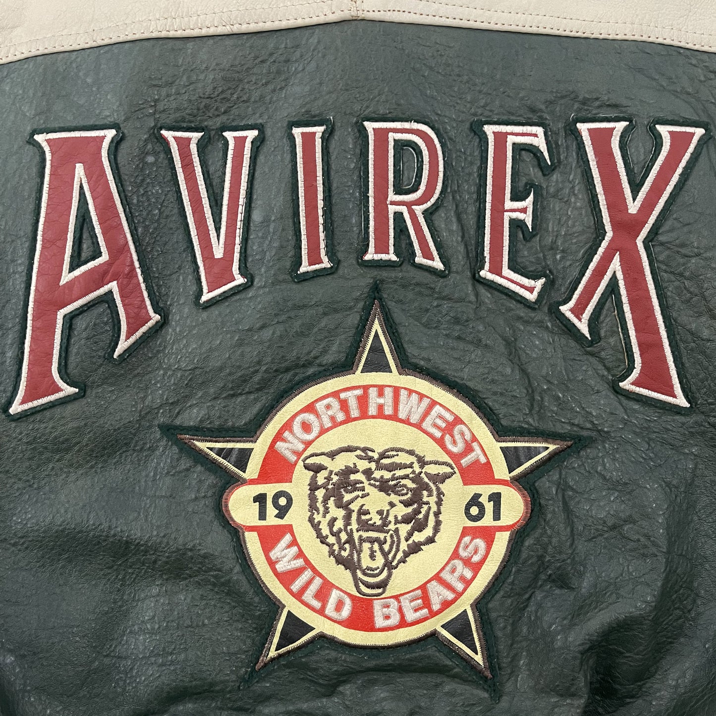 Avirex Wildbears Leather Varsity Jacket - S