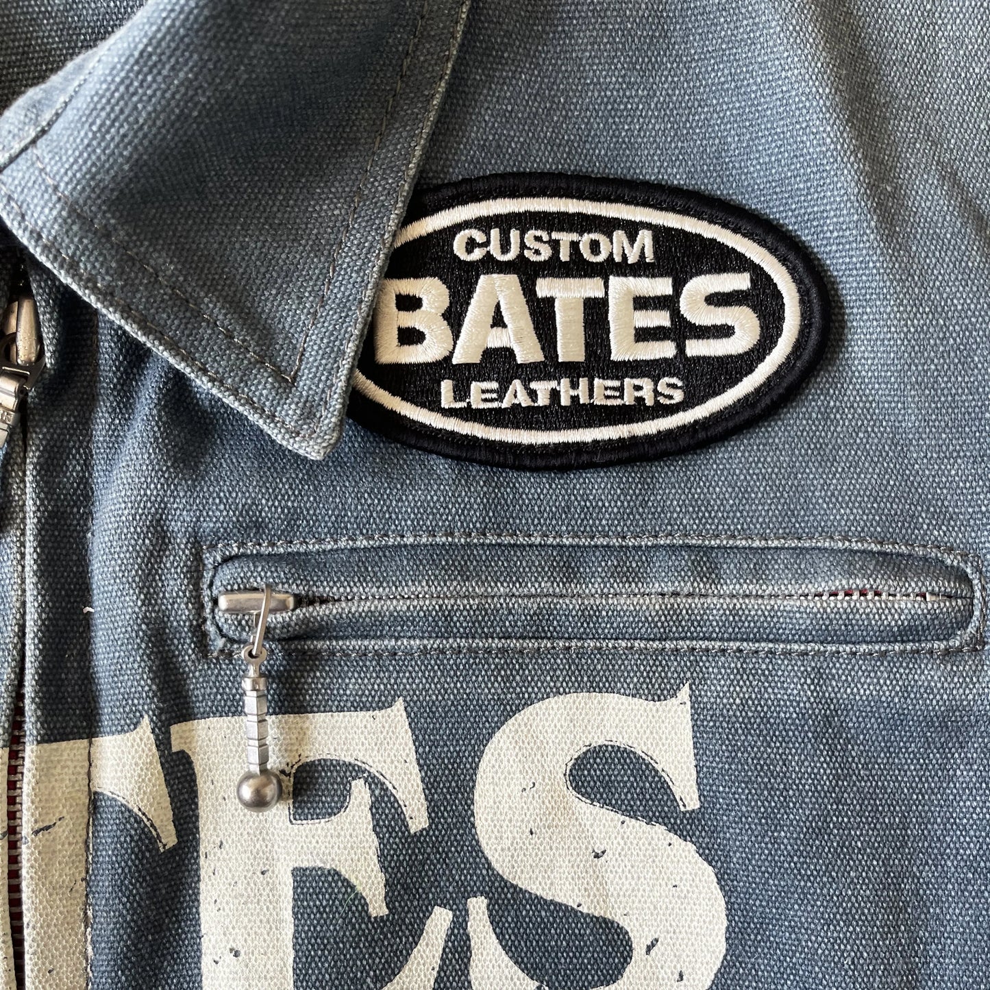 Bates Leathers Denim Zip Up Biker Vest - M