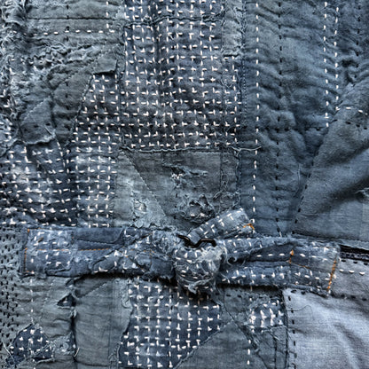 Indigo Boro Sashiko Distressed Denim Trucker Jacket - M