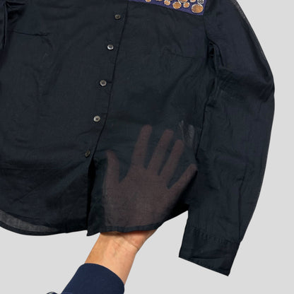 Miu Miu SS05 Mirror Appliqué Sheer Cotton Bi-colour Shirt - IT44 (M)