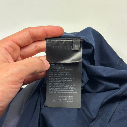 Prada 2019 Nylon Pocket Plaque Logo 1/4 Zip Shirt - M