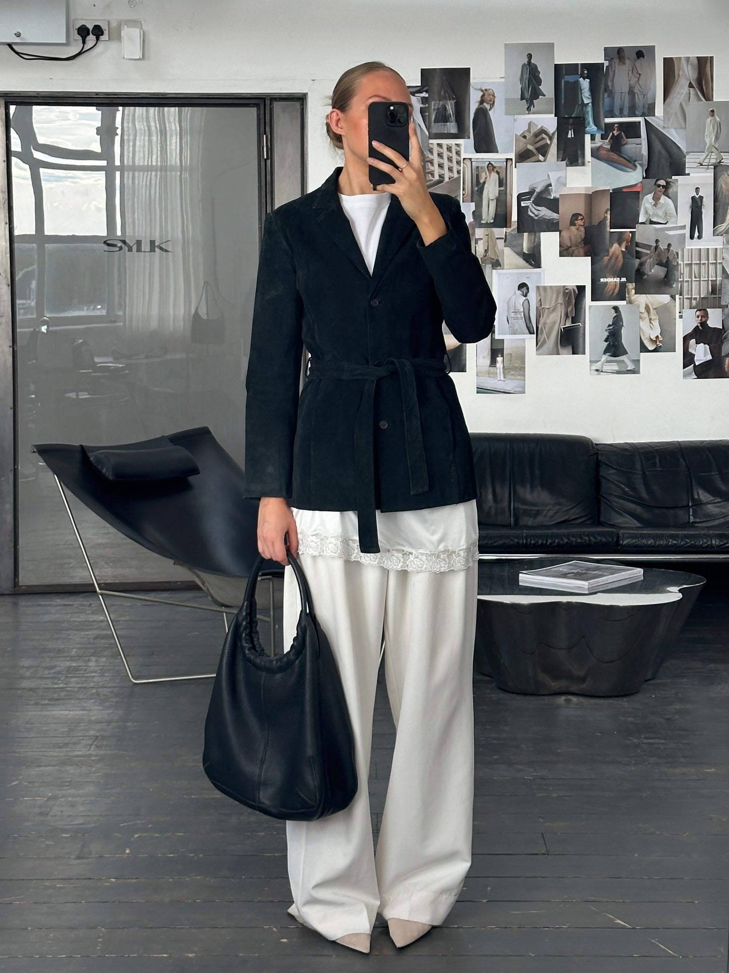 Vintage 1990s Suede Belted Jacket - S/M