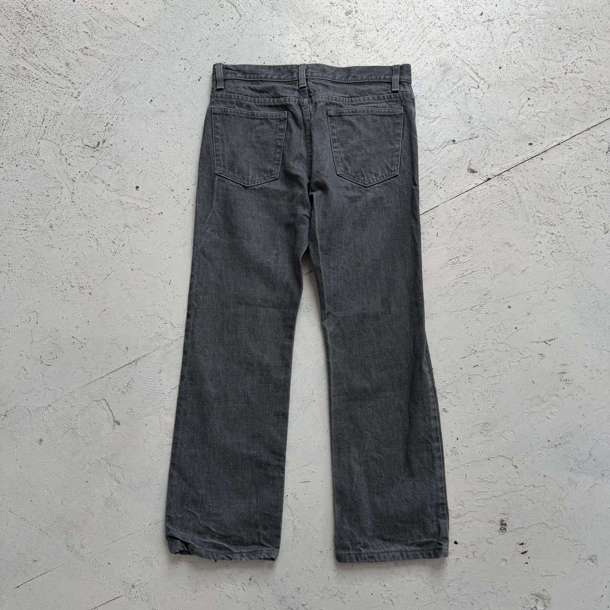 1990s helmut lang bootcut denim jeans | O/S, Gray