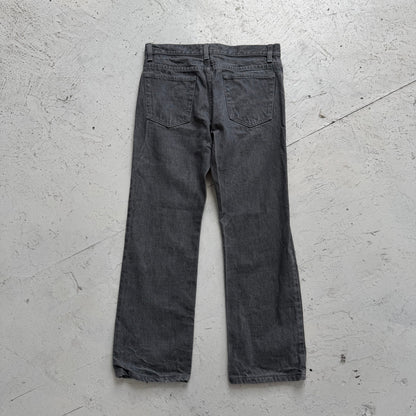 1990s helmut lang bootcut denim jeans | O/S, Gray