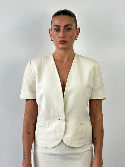 Missoni 90s Linen Silk Blazer Mini Skirt Two Piece Set - S/M