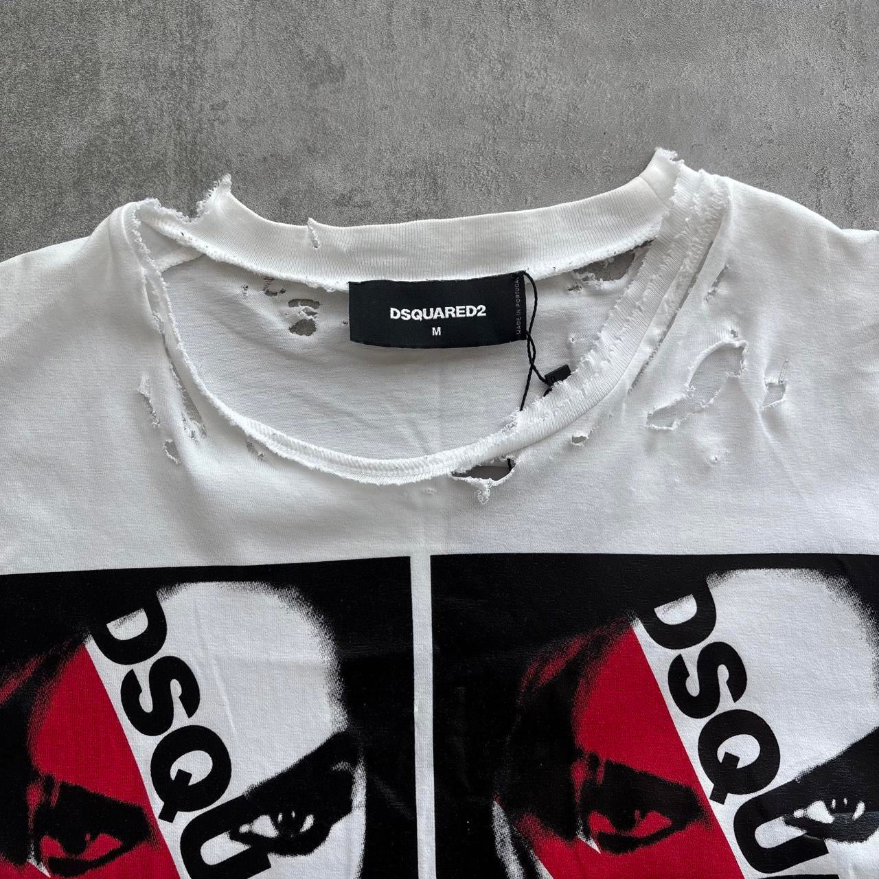 DSQUARED2 DISTRESSED T-SHIRT | O/S, Red