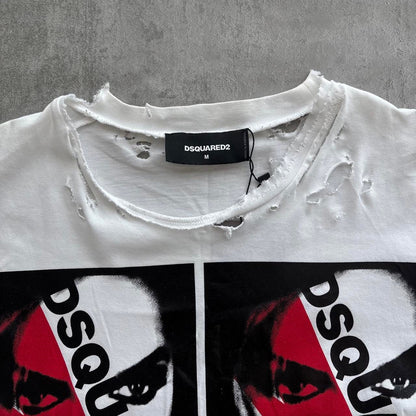 DSQUARED2 DISTRESSED T-SHIRT | O/S, Red