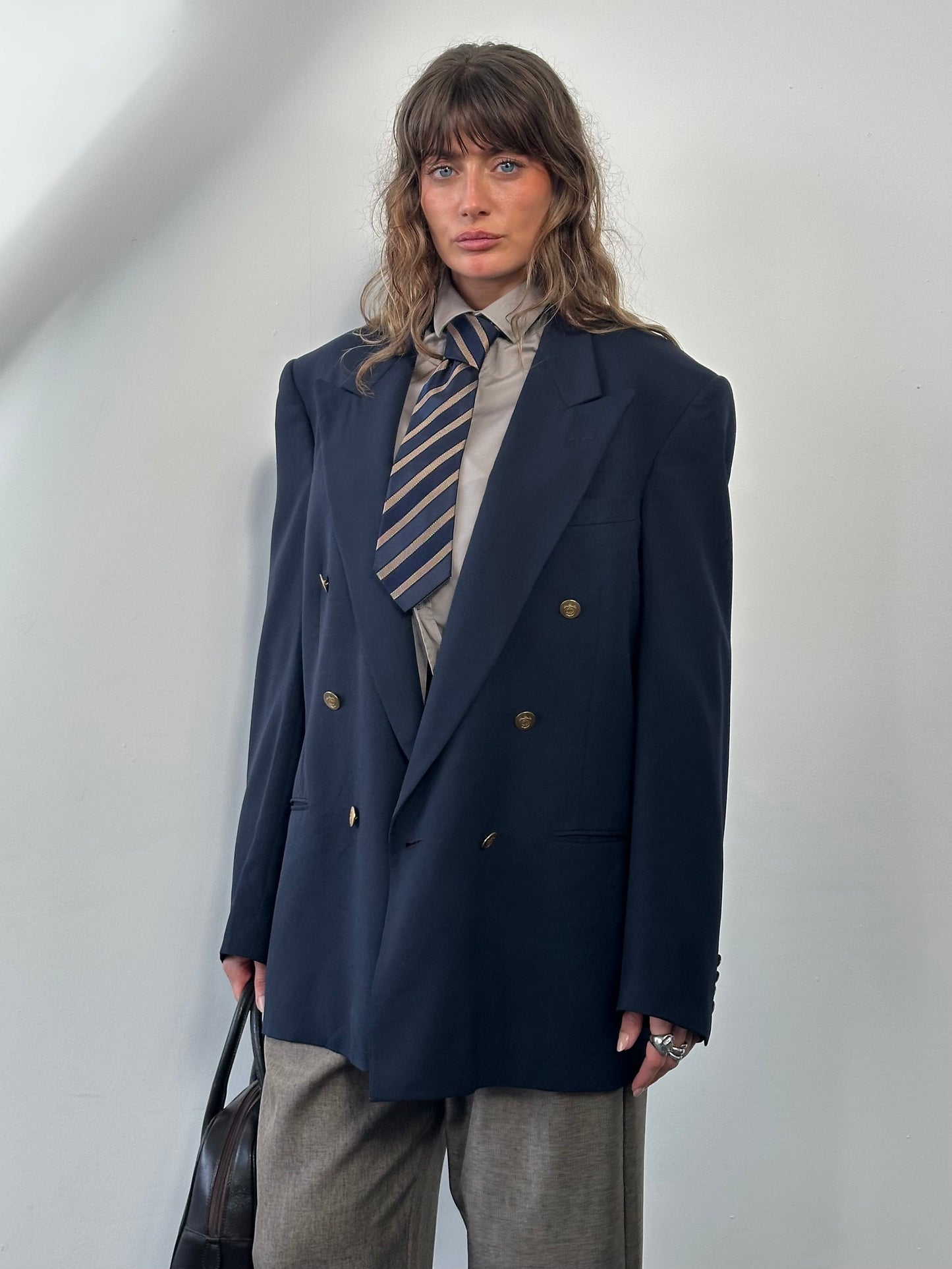 Christian Dior Monsieur 1980s Bespoke Button Double Breasted Blazer - 42L/XL