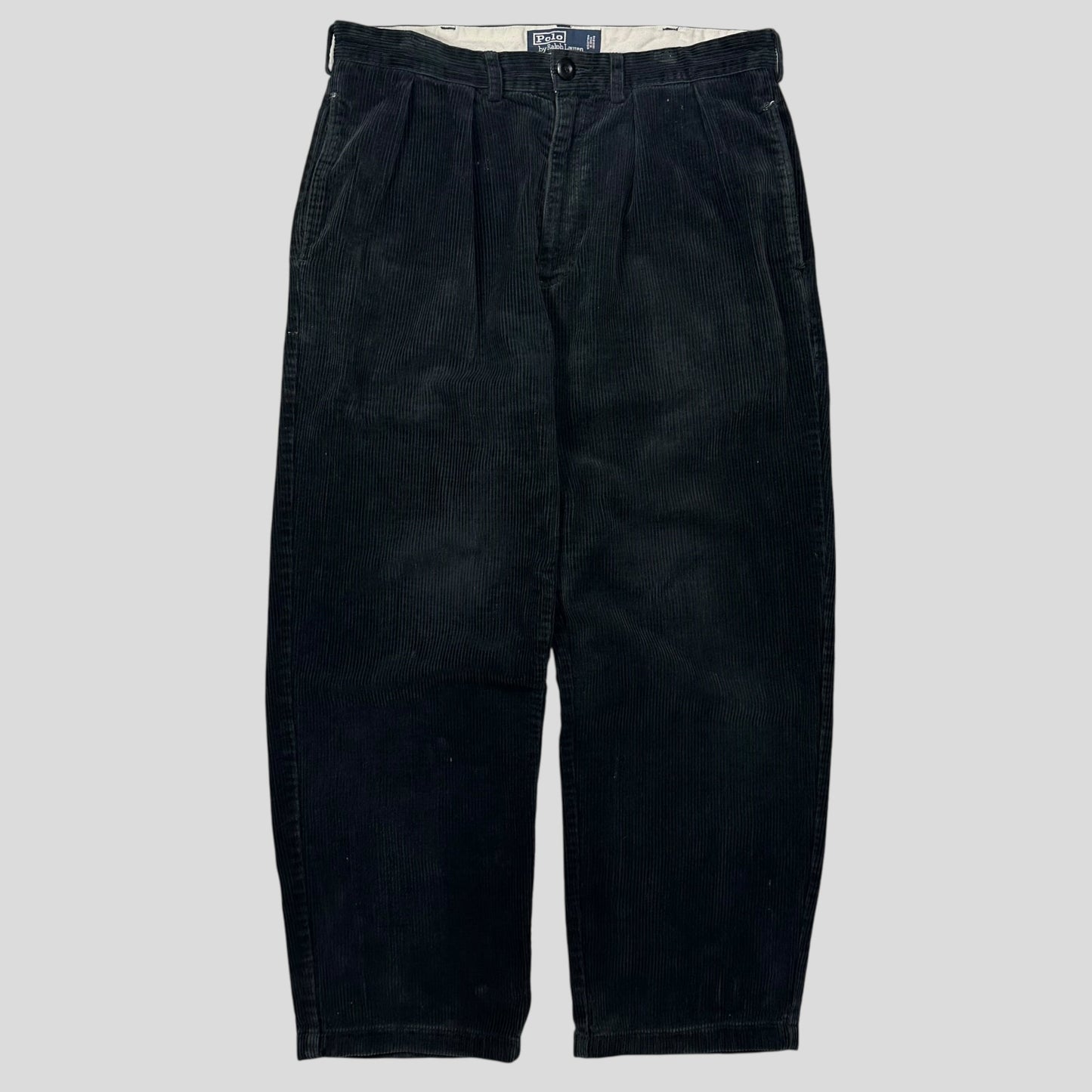 Ralph Lauren 90’s Polo Jumbo Corduroy Baggy Andrew Trousers - 34 | Default Title, Black
