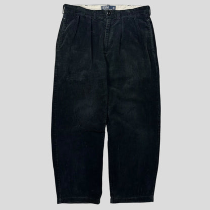 Ralph Lauren 90’s Polo Jumbo Corduroy Baggy Andrew Trousers - 34 | Default Title, Black