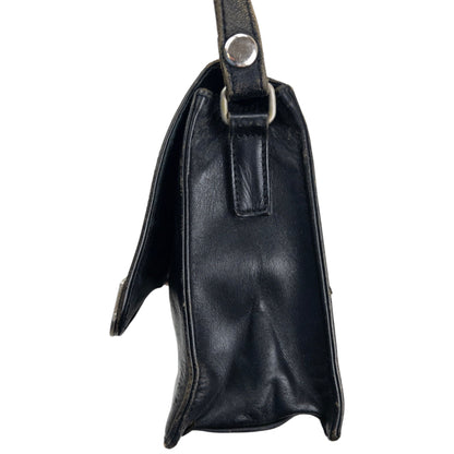 Vintage 2000s Jean Paul Gaultier Embossed Leather Crossbody Bag | O/S, Black