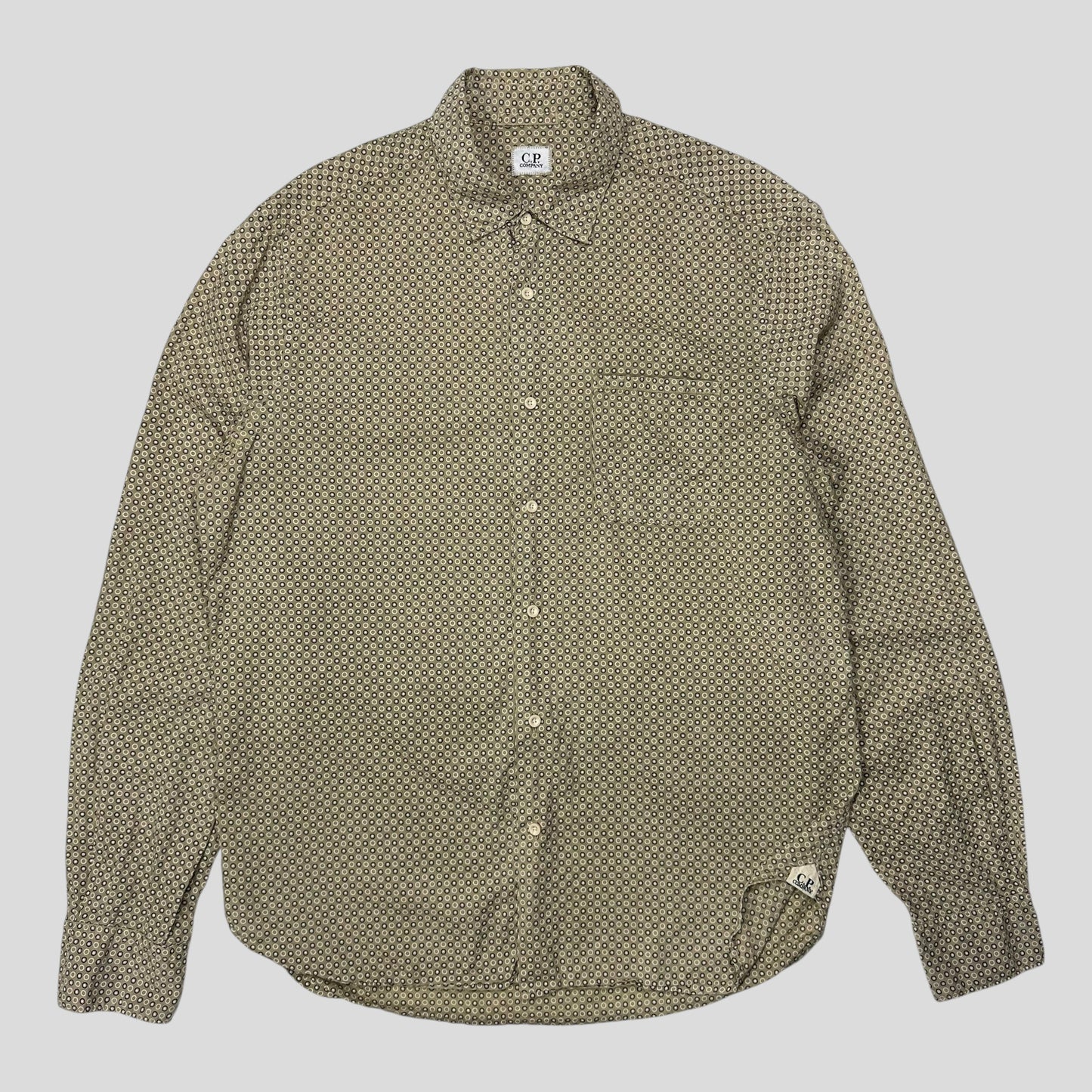 CP Company 2010 Polkadot Geometric Print Logo Shirt - M/L | Default Title, Beige