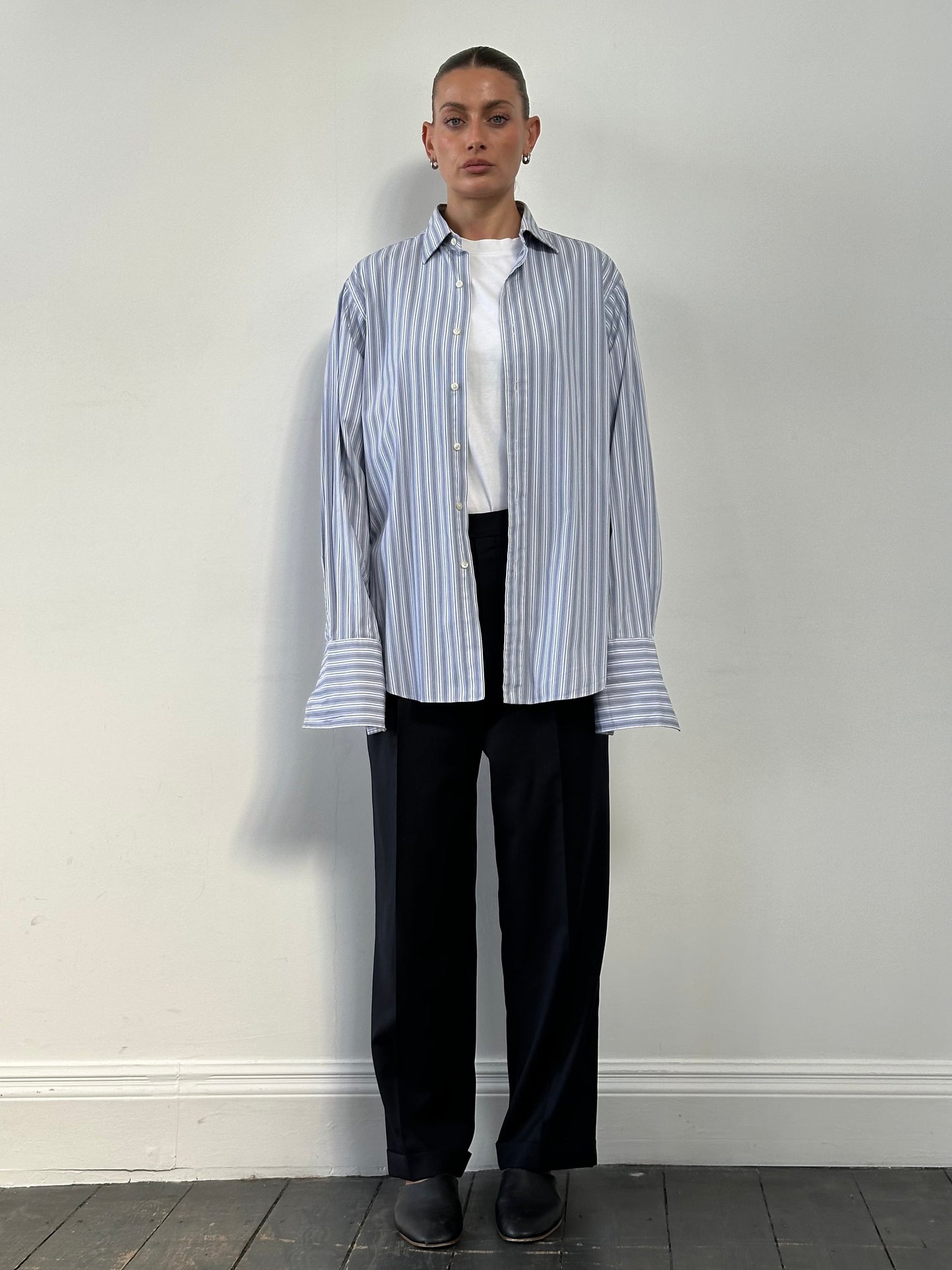 Vintage Pure Wool Pleated Straight Leg Tailored Trousers - W32