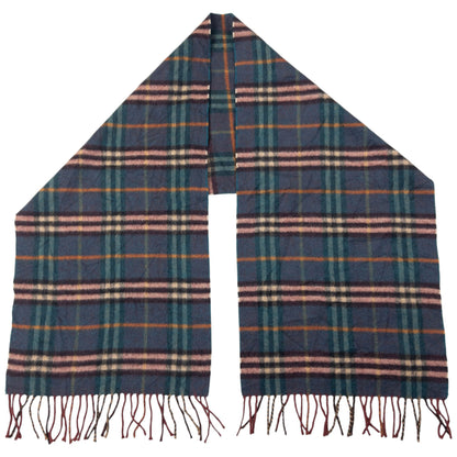 Vintage Burberry Nova Check Cashmere Tassel Scarf