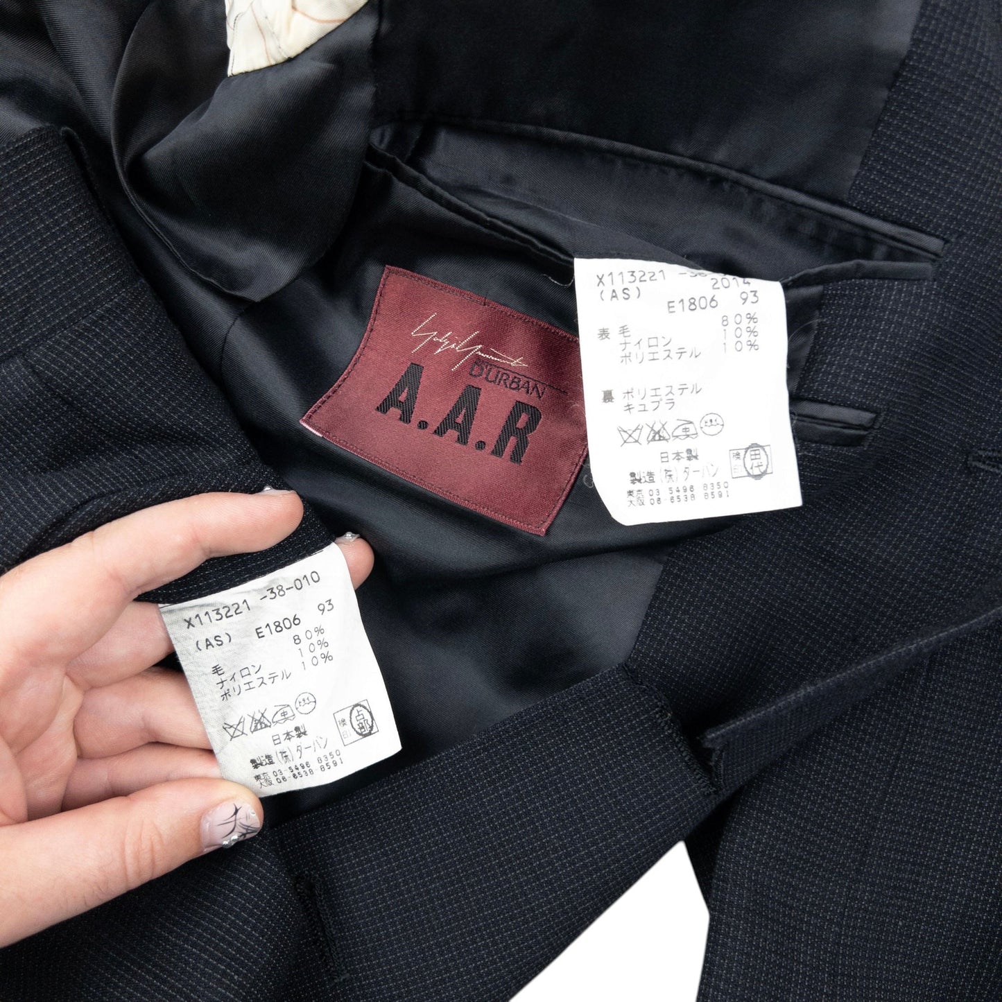 Vintage 90s Yohji Yamamoto D'Urban A.A.R Jacket & Trousers Suit Set Size XS | XS, Black