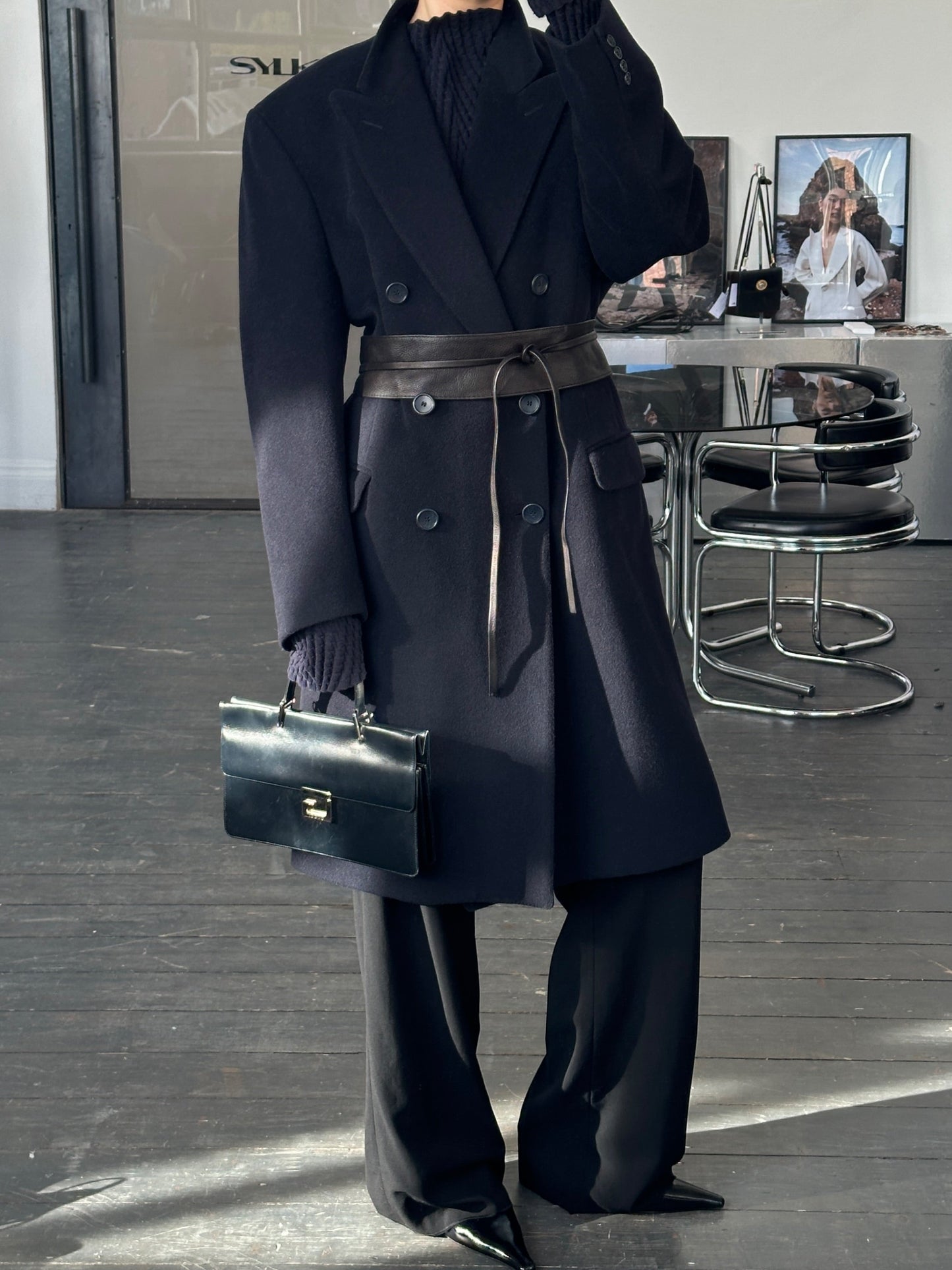 English Vintage 1990s Wool Cashmere Double Breasted Coat - XL