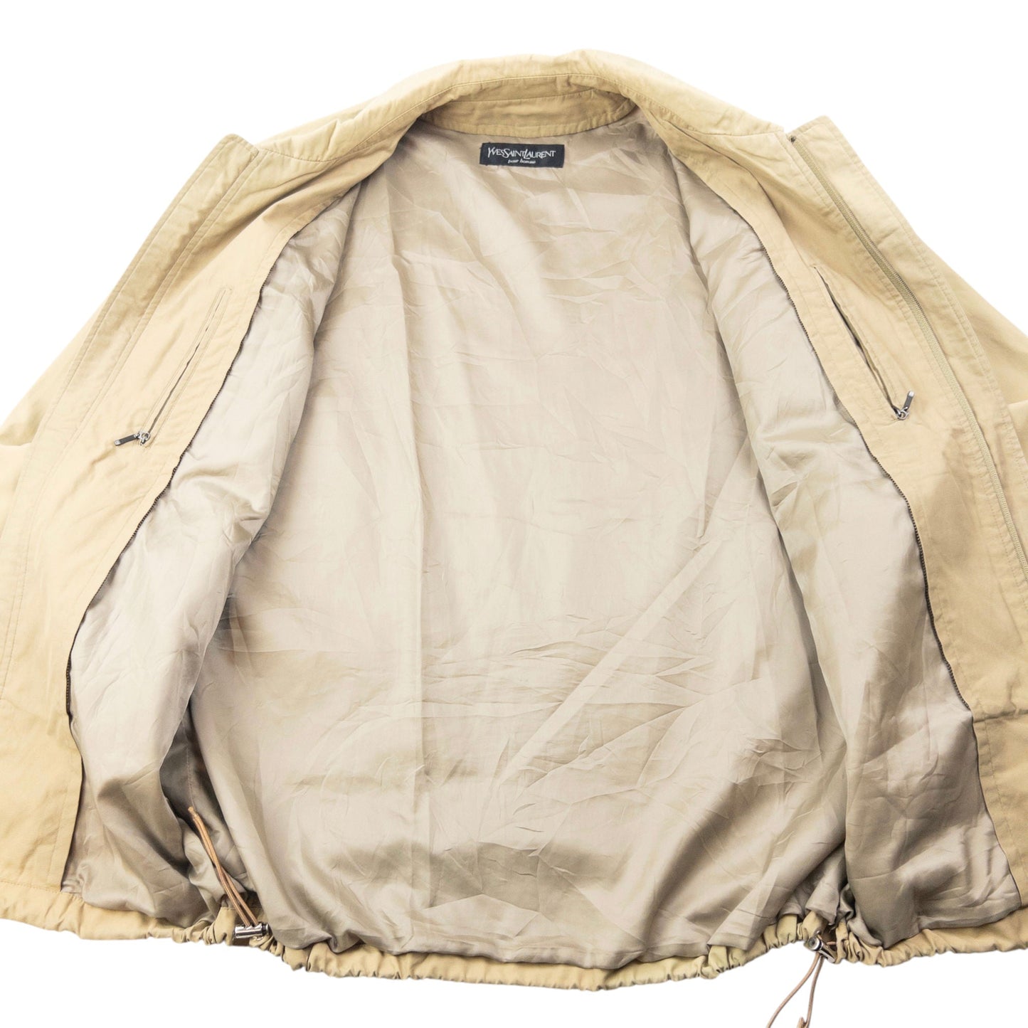 Vintage 90s YSL Yves Saint Laurent Harrington Jacket Size L | Large, Beige