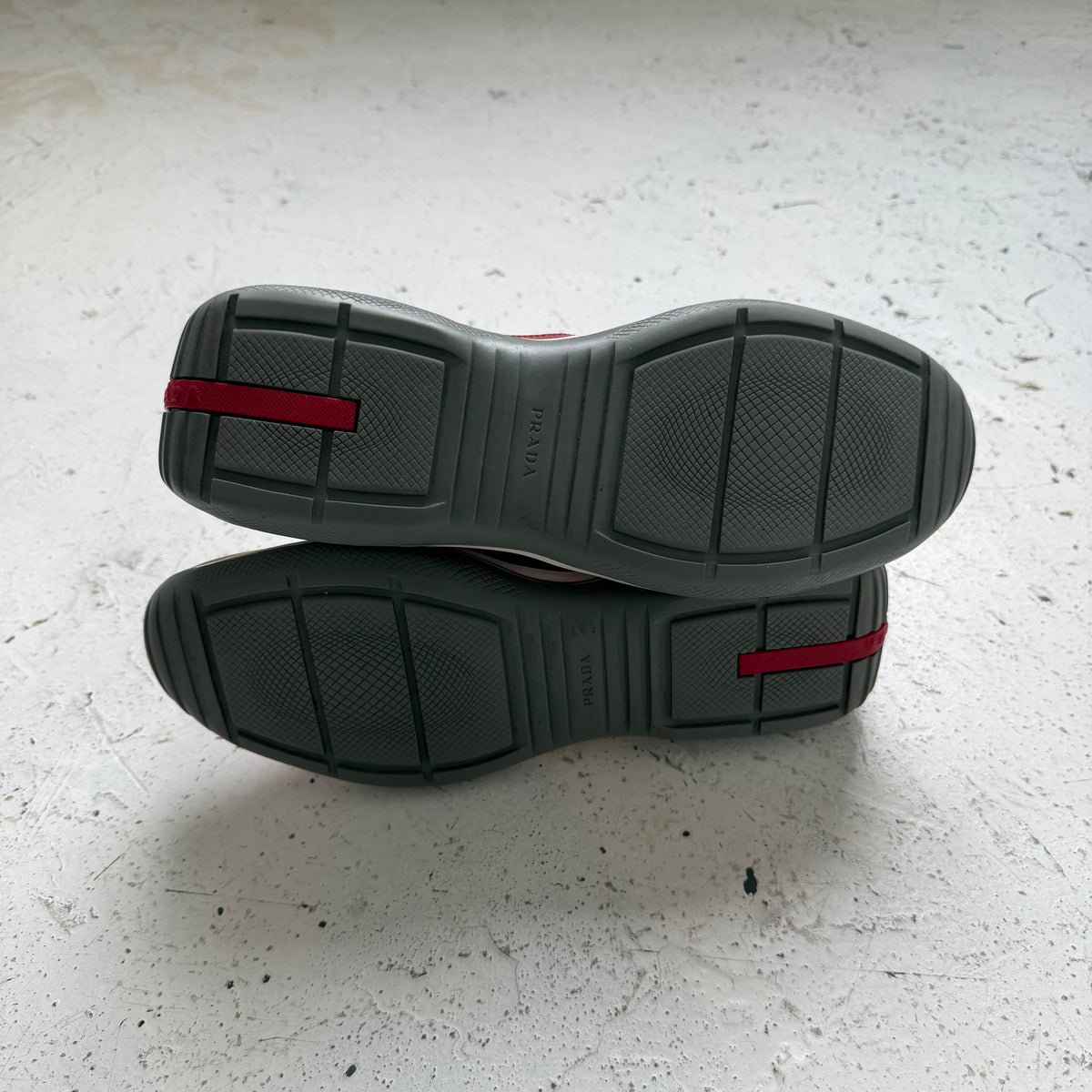 2000s prada leather americas cups | O/S, Red and Grey