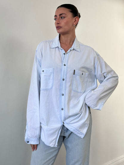 Armani Jeans Light Wash Denim Shirt - XL