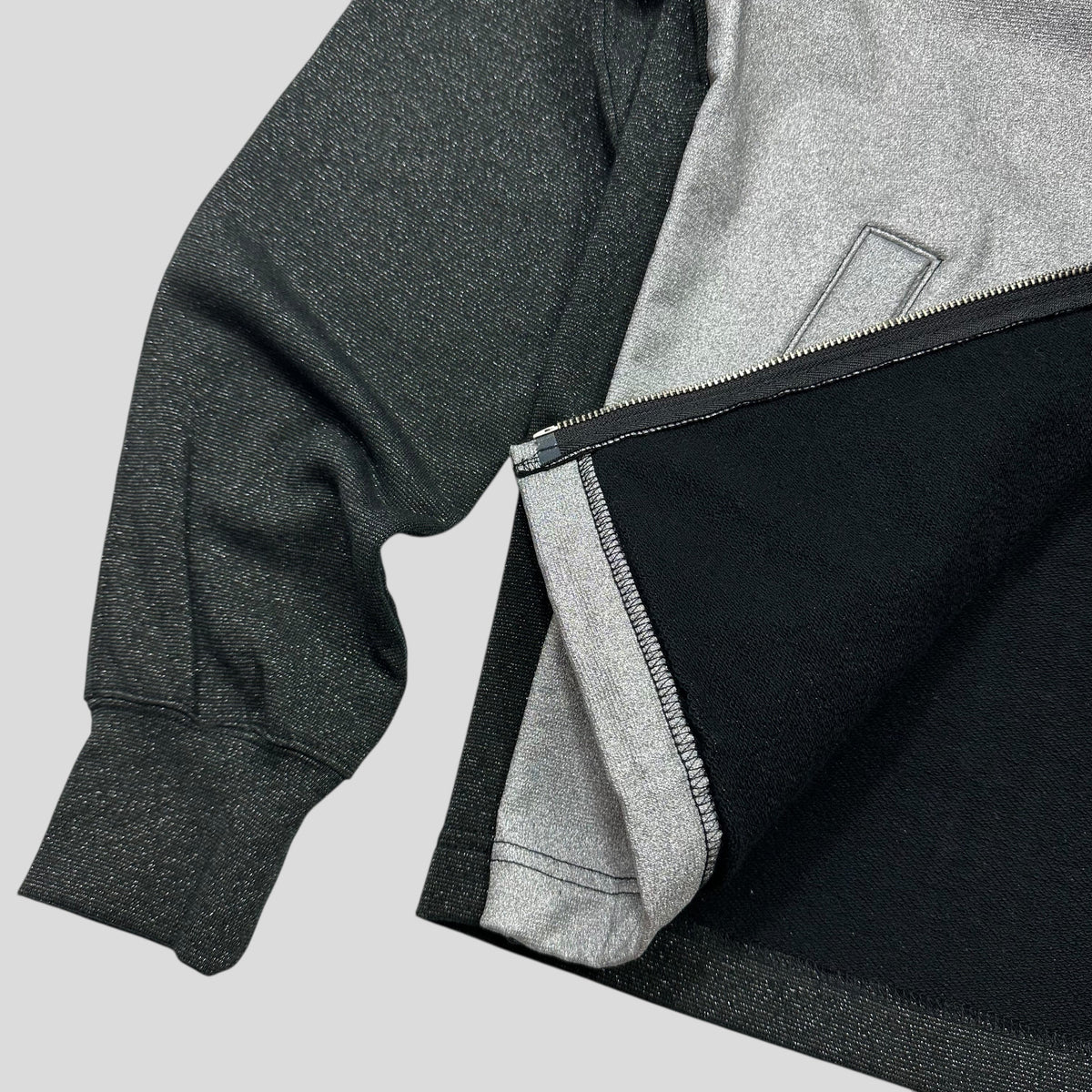 CDG Homme 2011 Silver Glitter Tri-pocket Work Jacket - L (M) | Grey