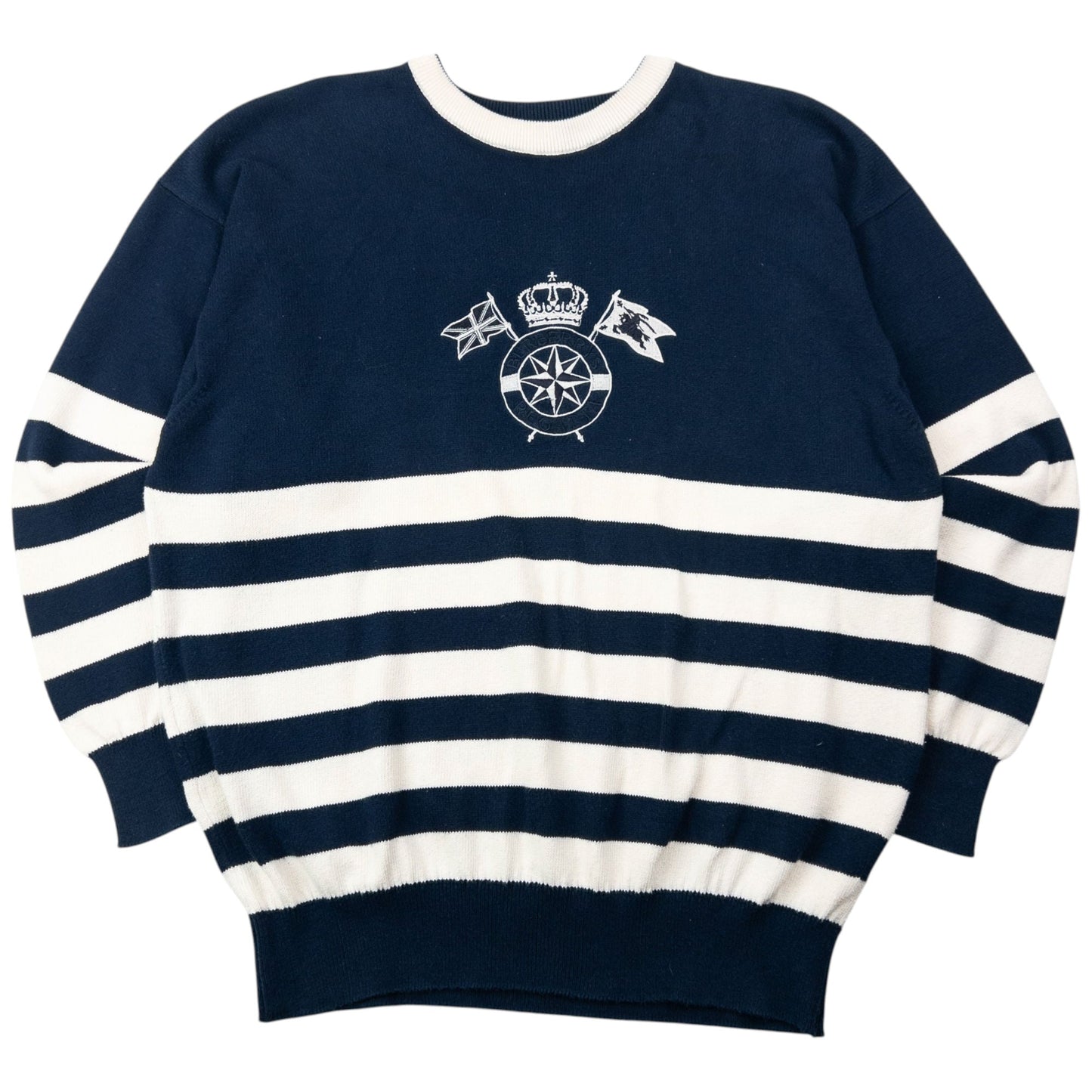 Vintage 90s Burberry Embroidered Regatta Jumper Size M | Medium, Multicoloured