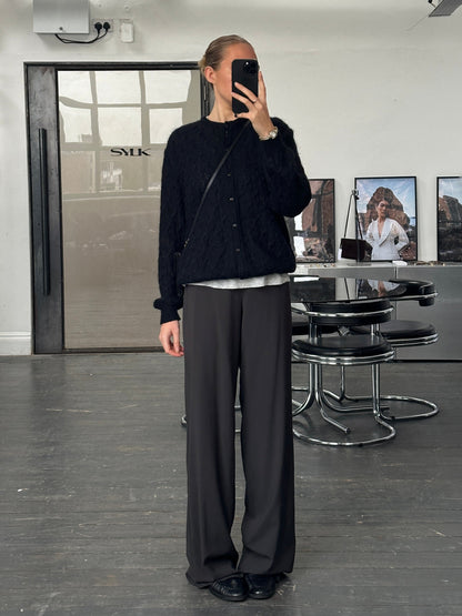 Armani Collezioni Pure Wool Wide Leg Tailored Trousers - W34