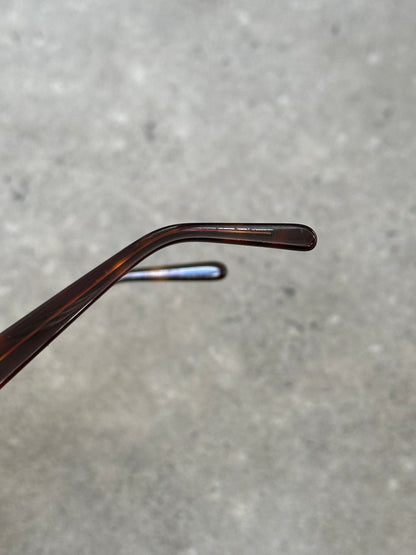 Emporio Armani 1990s Tortoiseshell Rectangle Mini Sunglasses