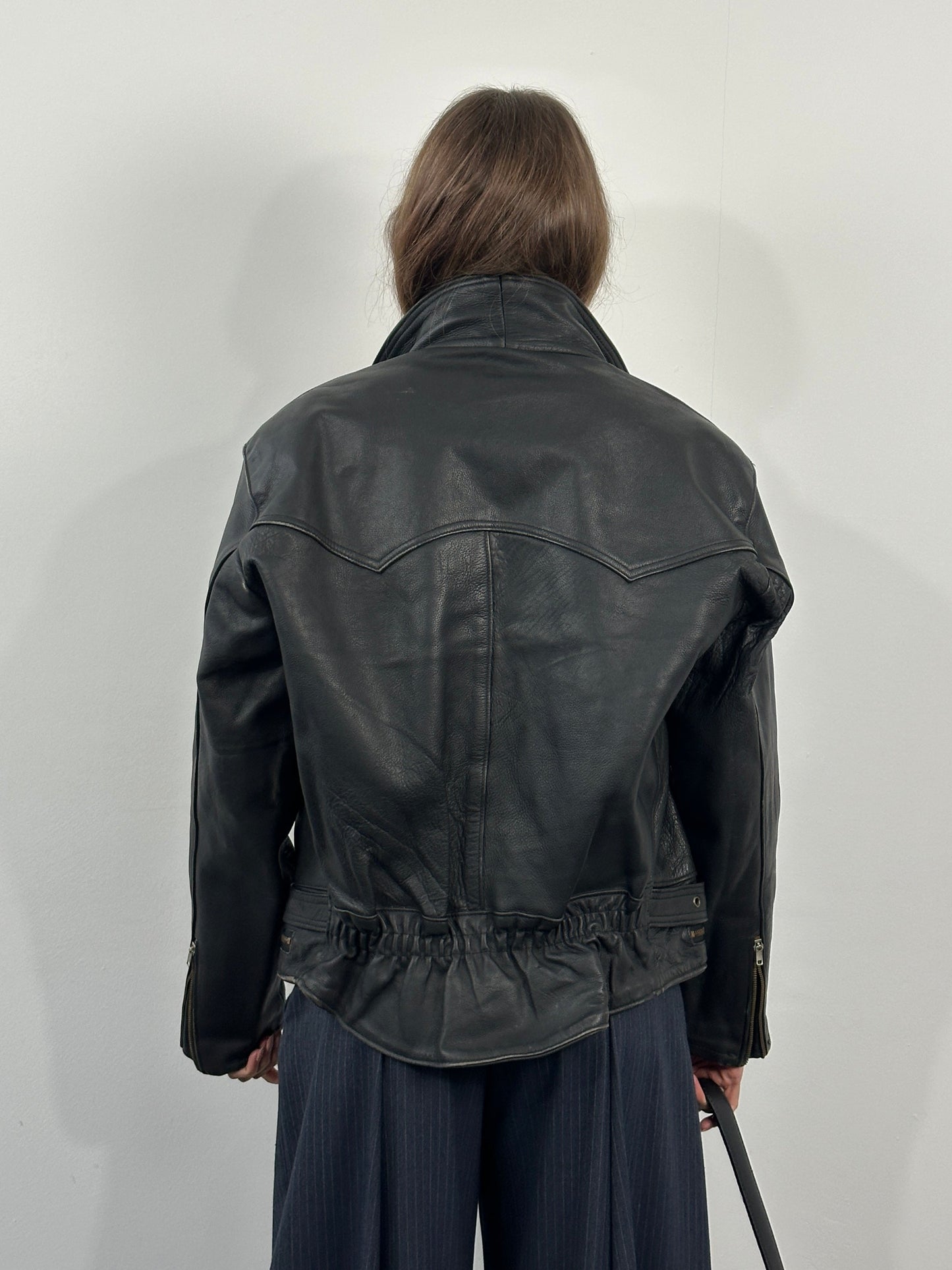 Vintage 1990s Leather Biker Jacket - M/L